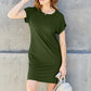BASIC BAE FULL SIZE ROUND NECK SHORT SLEEVE DRESS WITH POCKETS