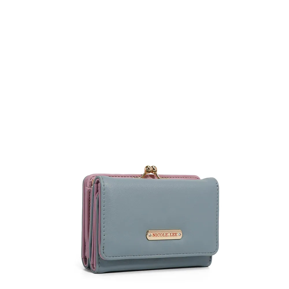 NICOLE LEE USA VEGAN LEATHER TRIFOLD WALLET