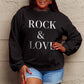 SIMPLY LOVE FULL SIZE ROCK ＆ LOVE ROUND NECK SWEATSHIRT