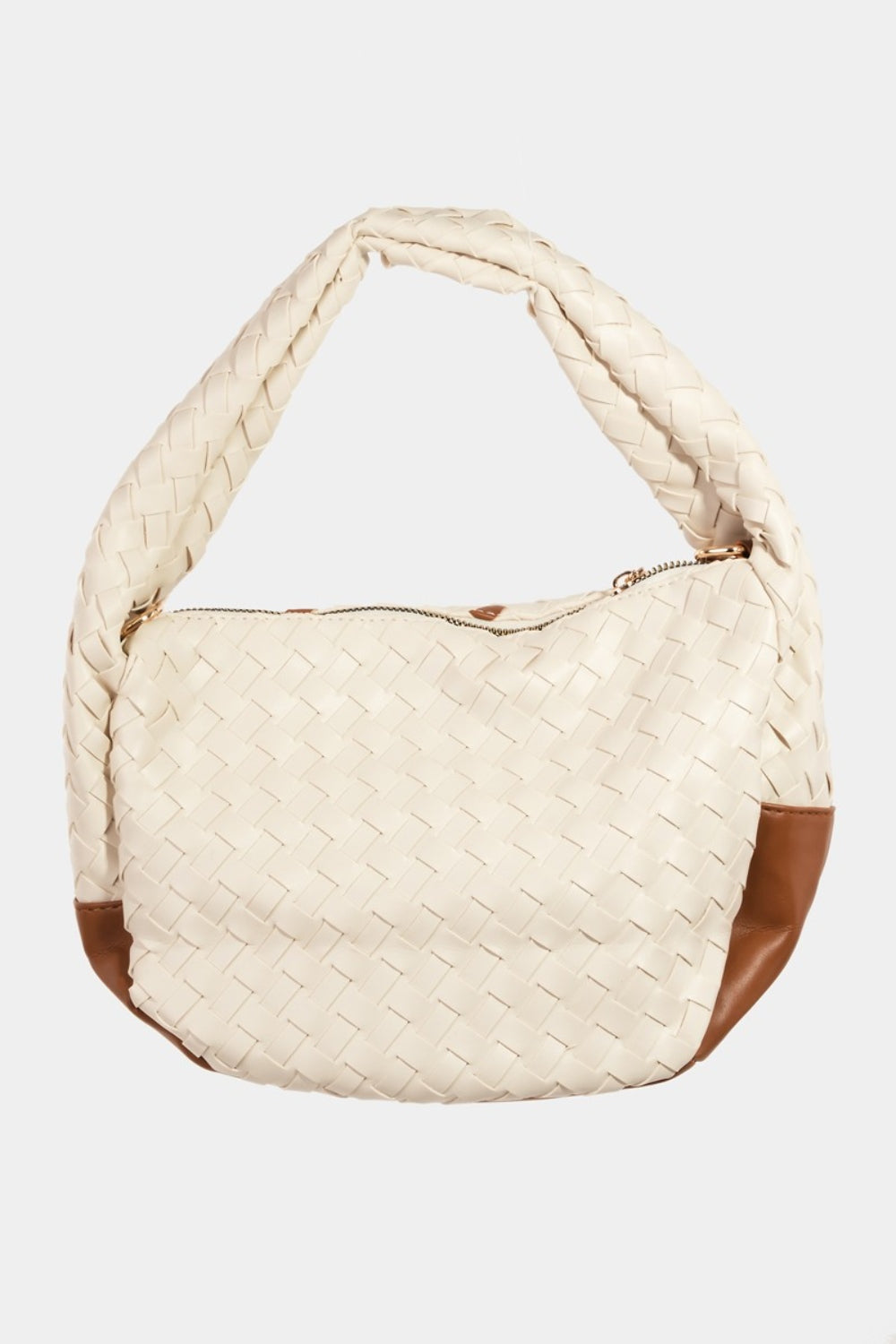 FAME TASSEL DETAIL WEAVE SEMI CIRCLE BAG