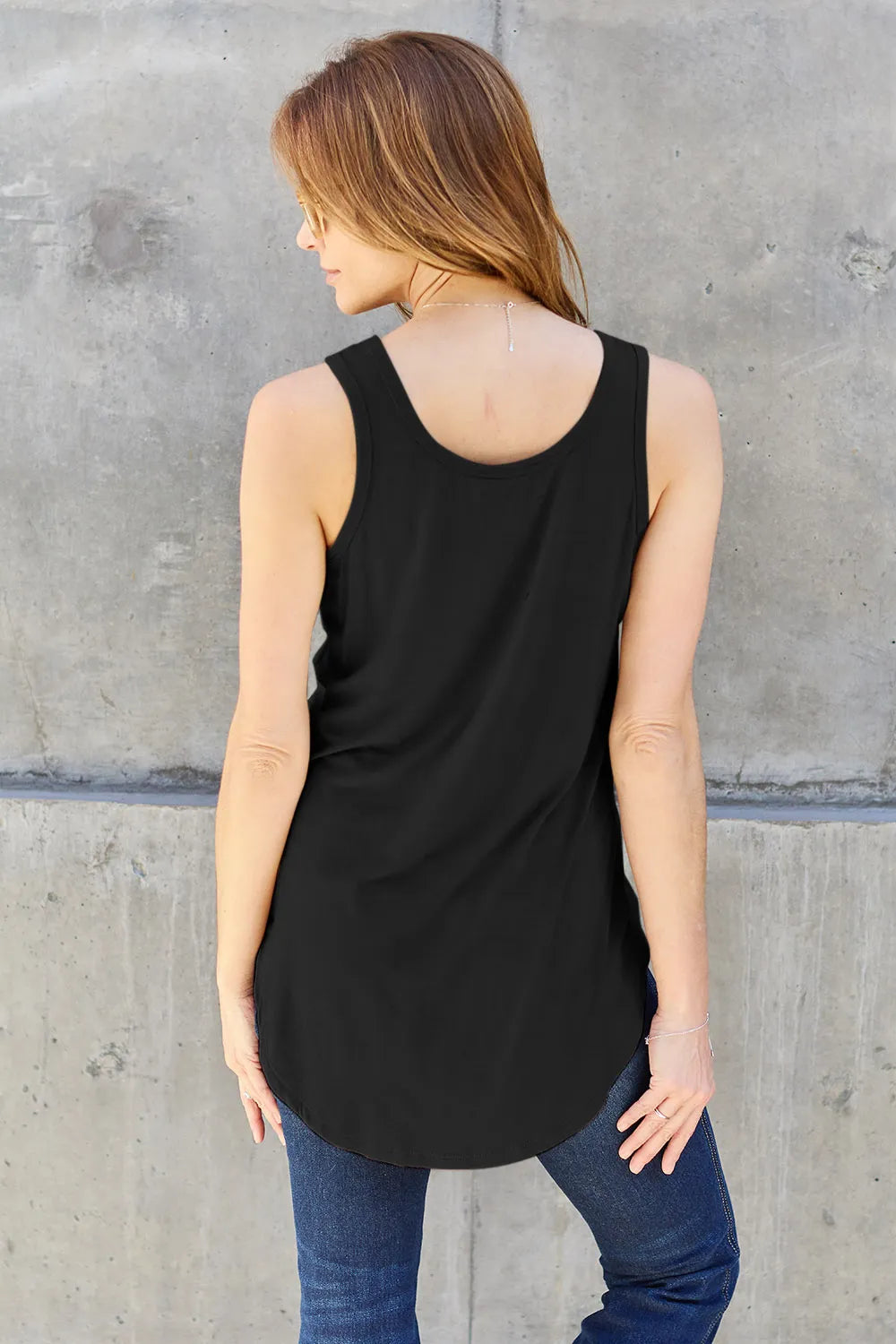 BASIC BAE FULL SIZE ROUND NECK CURVED HEM TANK
