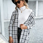IVY LANE PLAID POCKETED BUTTON UP DROPPED SHOULDER JACKET