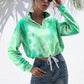 IVY LANE TIE-DYE QUARTER ZIP DROPPED SHOULDER SWEATSHIRT