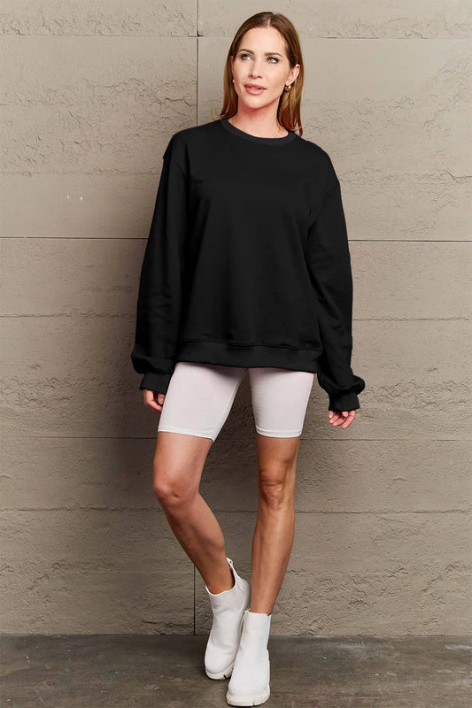 SIMPLY LOVE FULL SIZE IF I'M TOO MUCH THEN GO FIND LESS ROUND NECK SWEATSHIRT