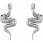 STERLING SILVER PAIR SNAKE FRICTION BACK EARRING