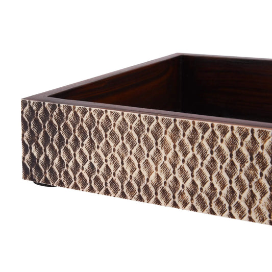 VANITY TRAYS PARLOUR ADDER PATTERN BONE & RESIN INLAY COLLECTION IN 10X6
