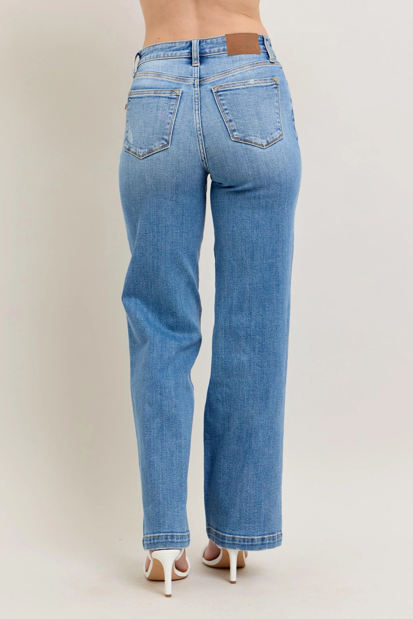 JUDY BLUE FULL SIZE HIGH WAIST STRAIGHT JEANS PLUS SIZE