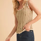 AEMI+CO DISTRESSED DETAIL ROUND NECK KNIT TANK