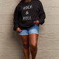 SIMPLY LOVE FULL SIZE ROCK & ROLL ROUND NECK SWEATSHIRT