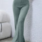 BASIC BAE FULL SIZE RIBBED HIGH WAIST FLARE PANTS