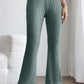 BASIC BAE FULL SIZE RIBBED HIGH WAIST FLARE PANTS