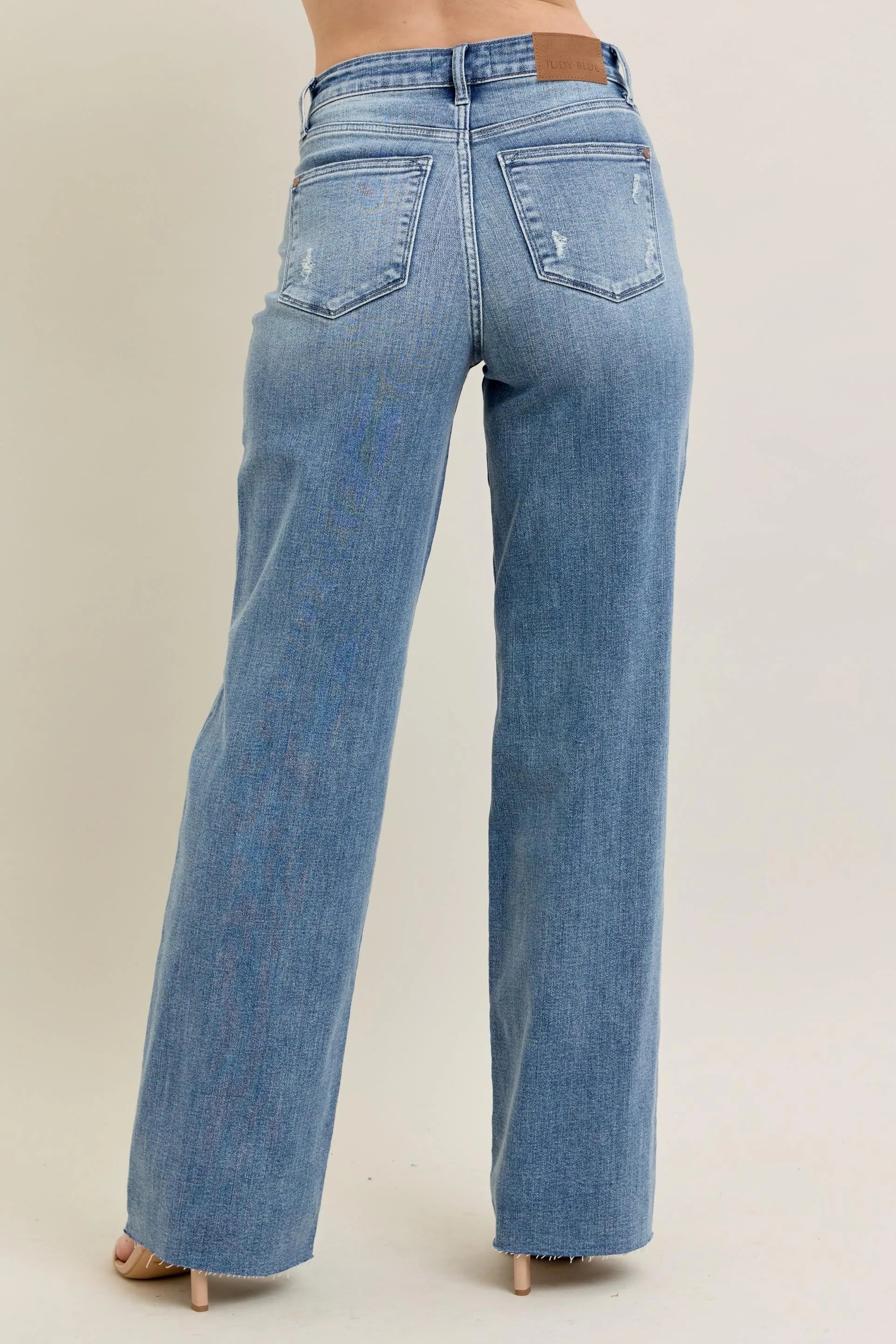 JUDY BLUE FULL SIZE V - FRONT BAGGY JEANS PLUS SIZE