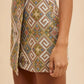 ANNIE WEAR ETHIC WOVEN JACQUARD WRAP MINI SKIRT