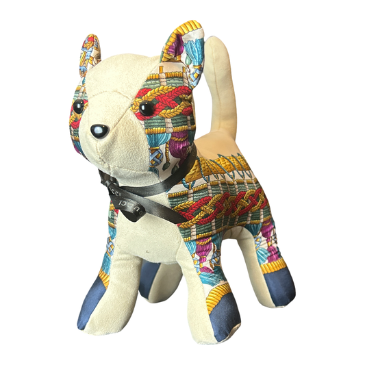 TASSELS VINTAGE SILK SCARF PATCHWORK KITTEN