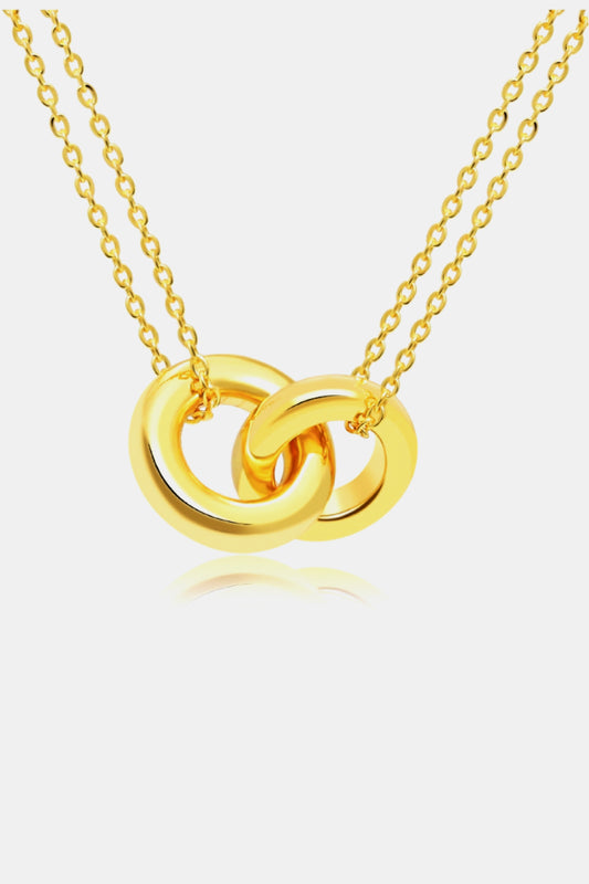 LINKED RING PENDANT CHAIN NECKLACE