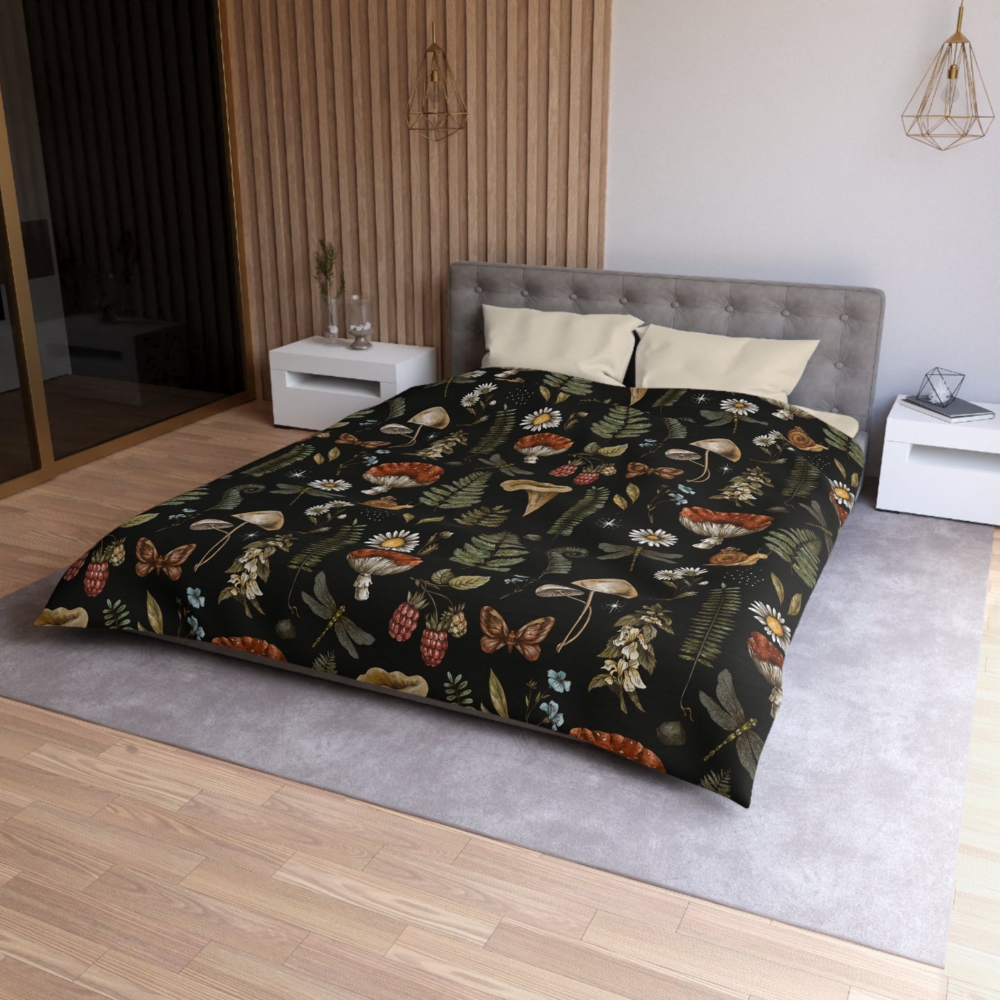 DARK FOREST PATTERN MICROFIBER DUVET COVER