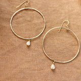 TINY PEARL HOOP EARRINGS