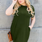 BASIC BAE FULL SIZE ROUND NECK SHORT SLEEVE DRESS WITH POCKETS