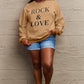 SIMPLY LOVE FULL SIZE ROCK ＆ LOVE ROUND NECK SWEATSHIRT