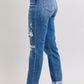 JUDY BLUE FULL SIZE MR VINTAGE WASH BOYFRIEND FIT W/ DESTROY JEANS PLUE SIZE