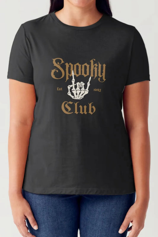 SIMPLY LOVE FULL SIZE SPOOKY CLUB SHORT SLEEVE TUBULAR T-SHIRT