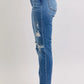 JUDY BLUE FULL SIZE MR VINTAGE WASH BOYFRIEND FIT W/ DESTROY JEANS PLUE SIZE