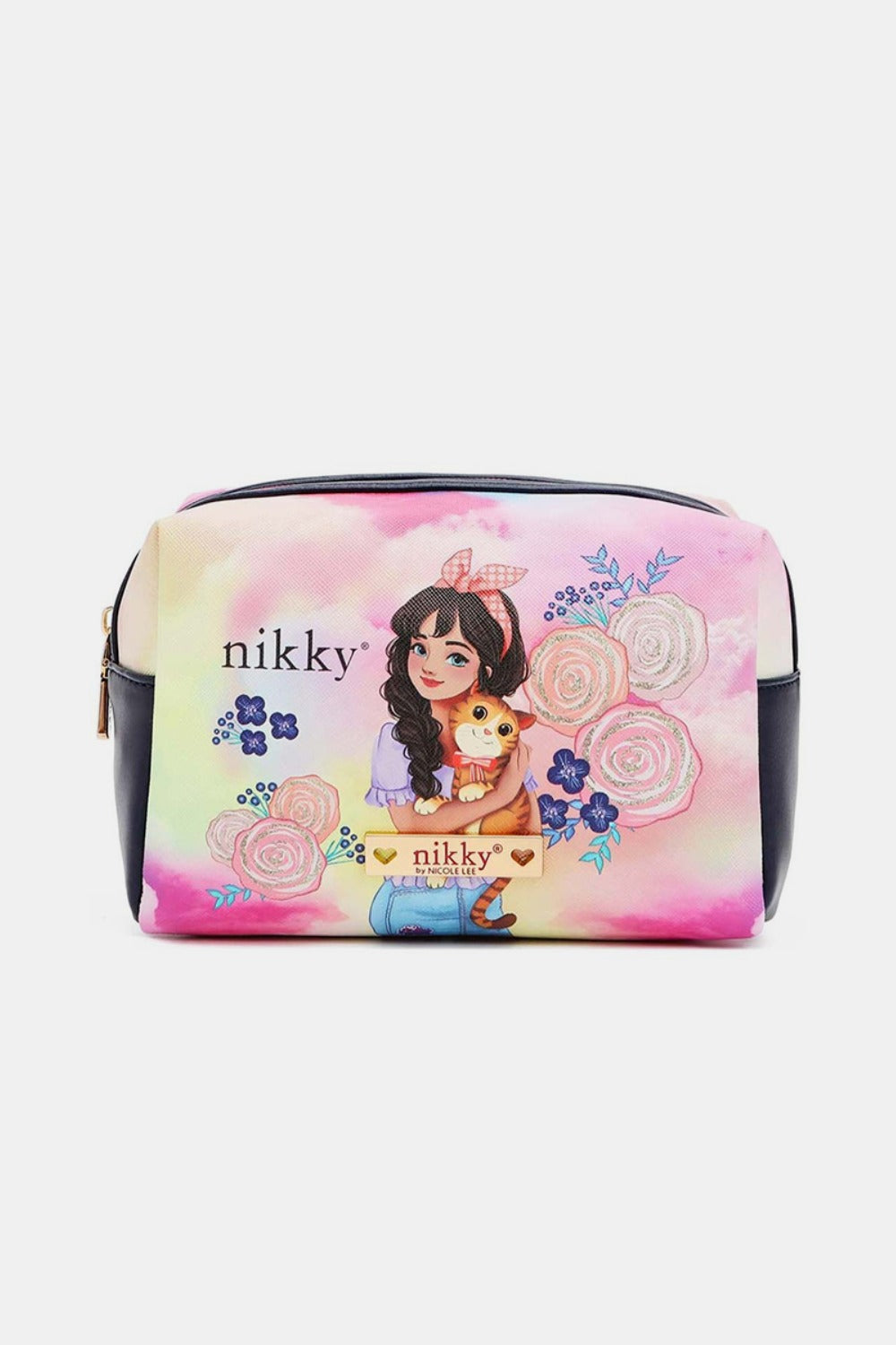 NICOLE LEE USA PRINTED EXTRA LARGE COSMETIC POUCH