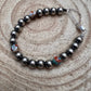 8mm Sterling Silver Pearls bracelet with Mohave beads