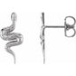 STERLING SILVER PAIR SNAKE FRICTION BACK EARRING
