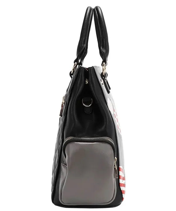 NICOLE LEE USA ECO-LEATHER HANDBAG WITH SIDE POCKETS