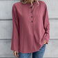 IVY LANE HALF BUTTON LONG SLEEVE BLOUSE