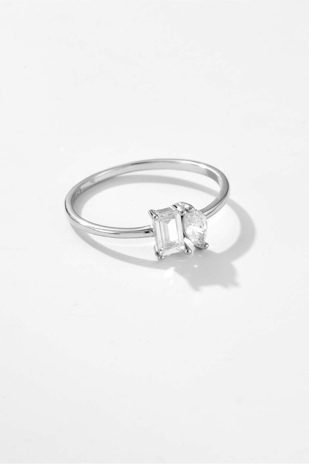 925 STERLING SILVER GEOMETRIC ZIRCON RING-Thriftique Marketplace