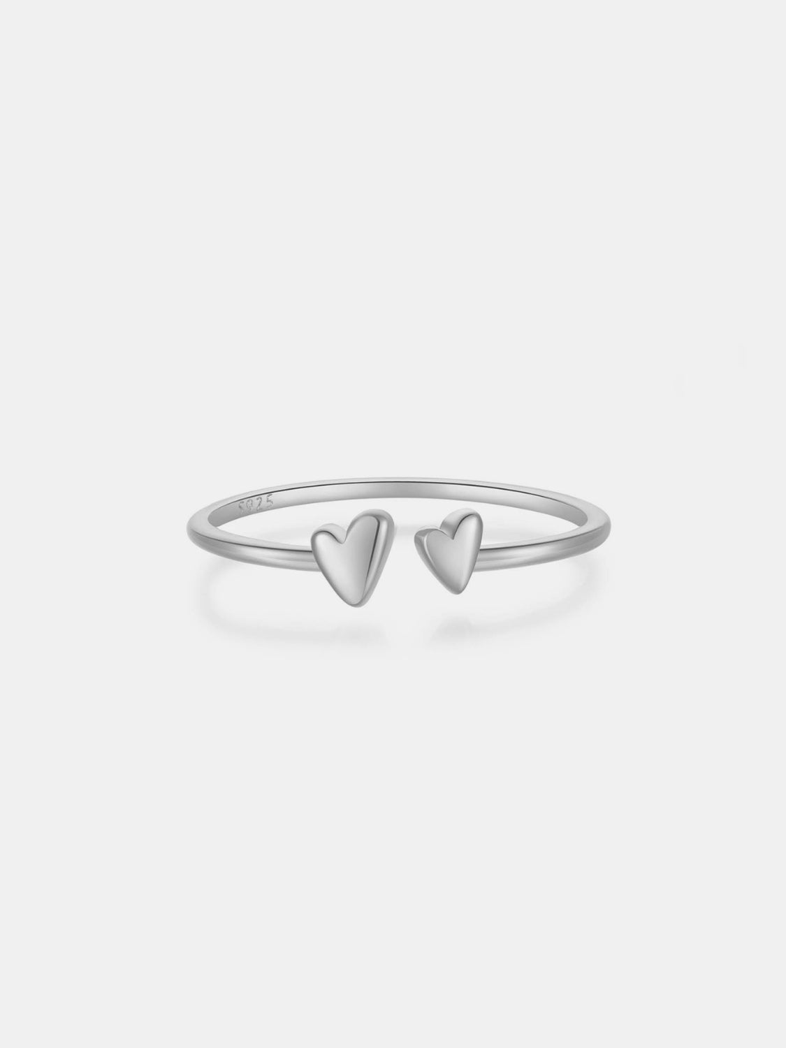 925 STERLING SILVER HEART OPEN RING-Thriftique Marketplace