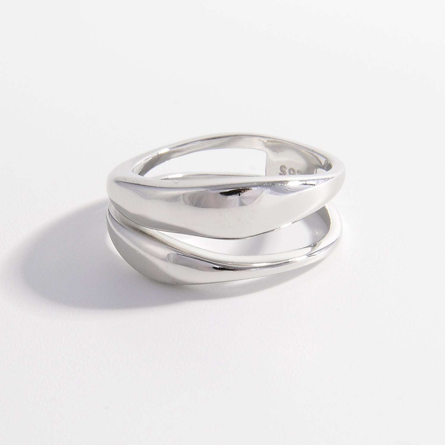 925 STERLING SILVER DOUBLE-LAYERED RING-Thriftique Marketplace