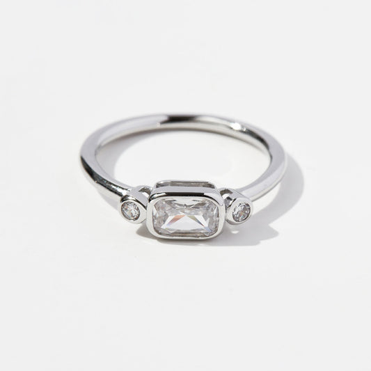 925 STERLING SILVER GEOMETRIC ZIRCON RING-Thriftique Marketplace