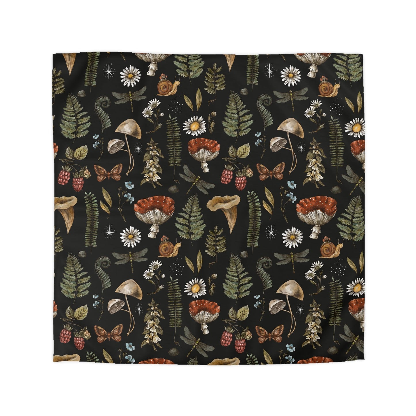 DARK FOREST PATTERN MICROFIBER DUVET COVER