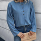IVY LANE HALF BUTTON LONG SLEEVE BLOUSE