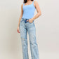 JUDY BLUE FULL SIZE HW MINERAL WASH DESTROY 90'S STRAIGHT JEANS PLUS SIZE
