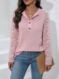 IVY LANE HALF BUTTON RAGLAN SLEEVE BLOUSE