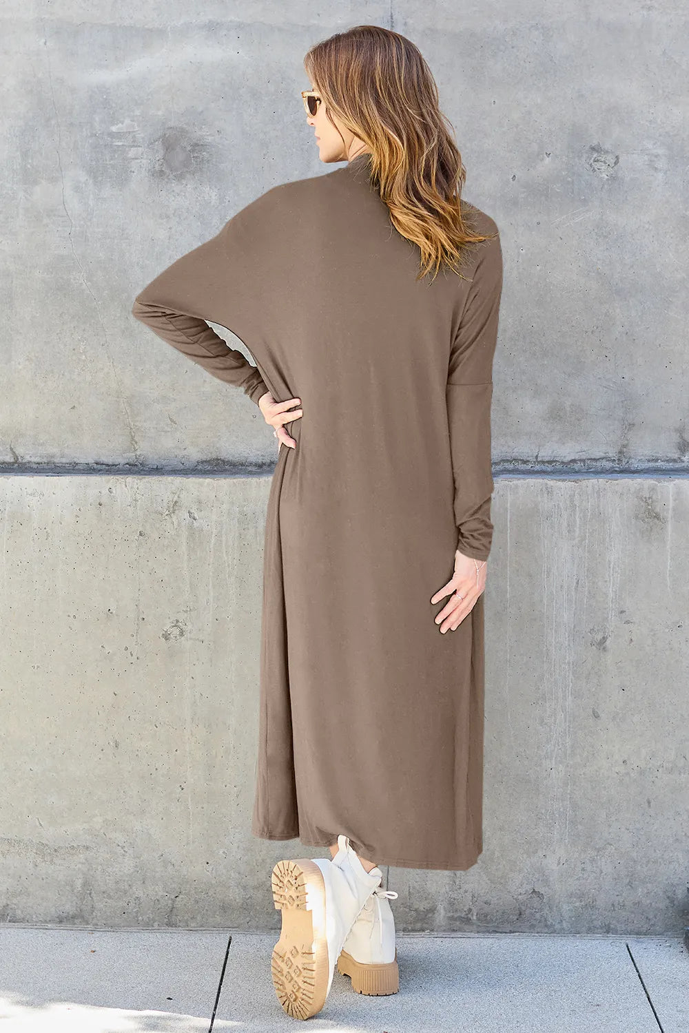 BASIC BAE FULL SIZE OPEN FRONT LONG SLEEVE COVER UP