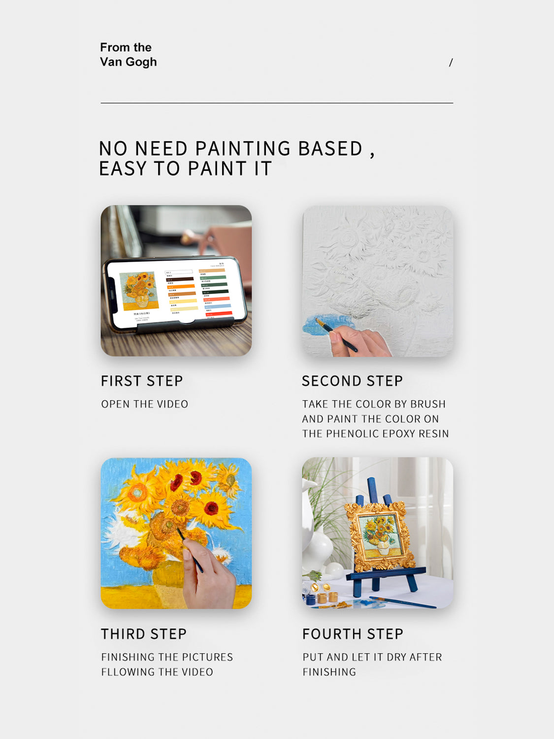 RELIEF VAN GOGH'S IRISES DIY 3D OIL PAINTING KIT