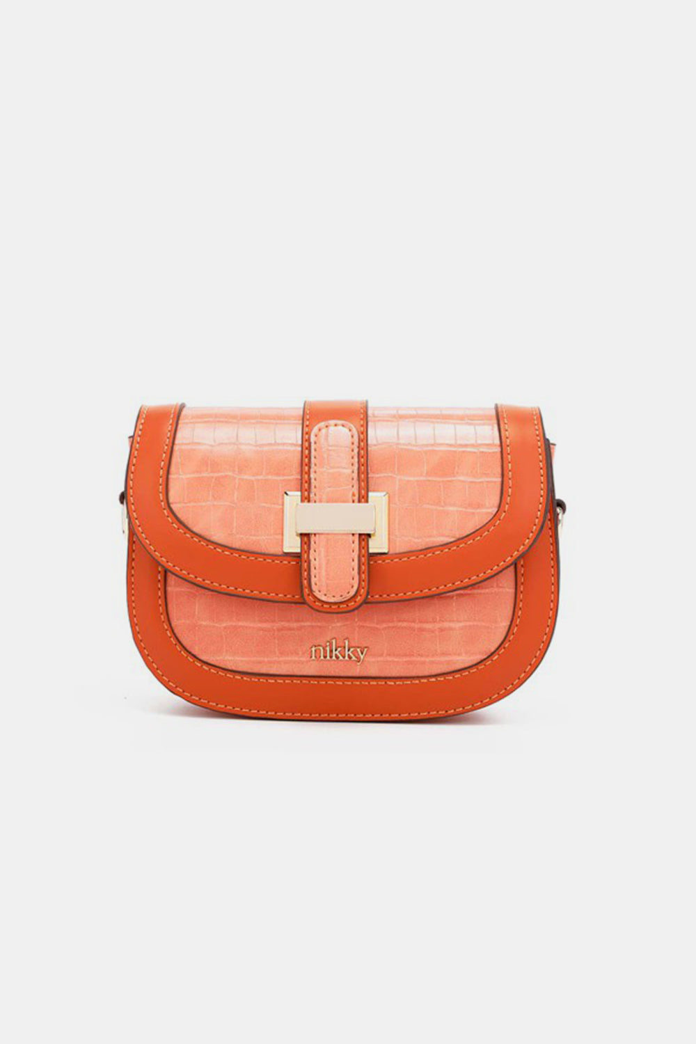 NICOLE LEE USA CROC EMBOSSED CROSSBODY BAG