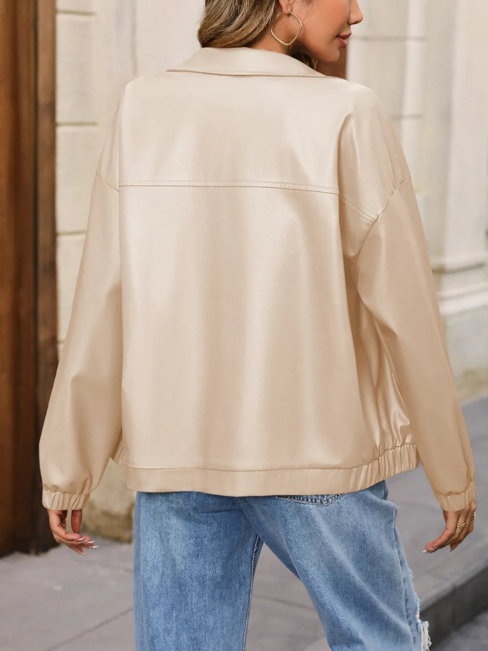 IVY LANE ZIP UP DROPPED SHOULDER JACKET