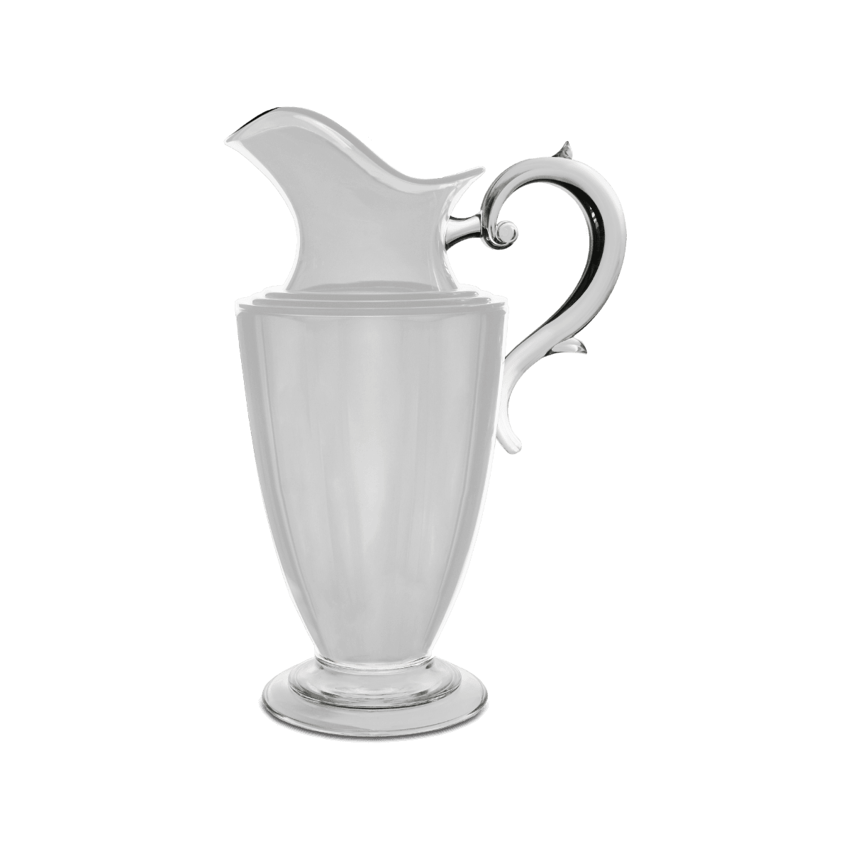 TALL WHITE ACRYLIC PITCHER - AQUA