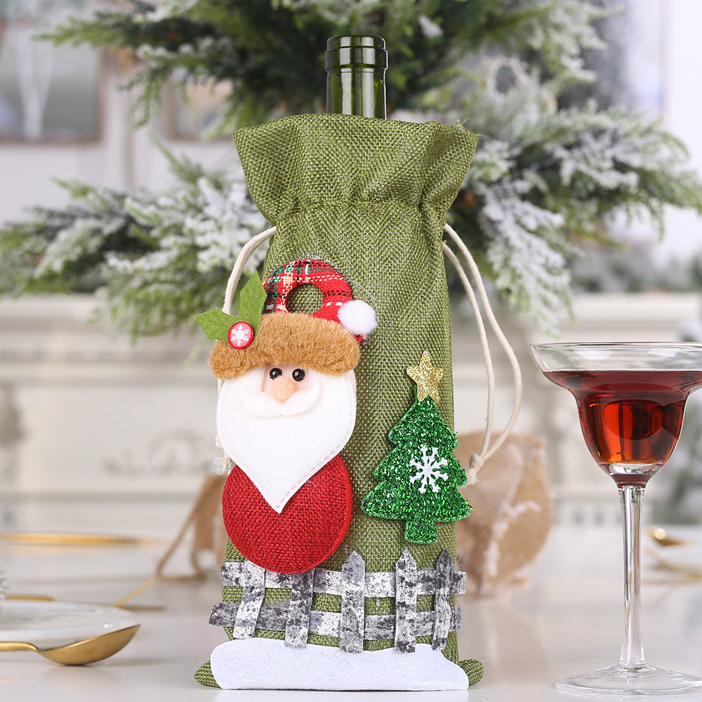 ASSORTED 2-PIECE CHRISTMAS DOLL WINE BOTTLE COVERS-Thriftique Marketplace