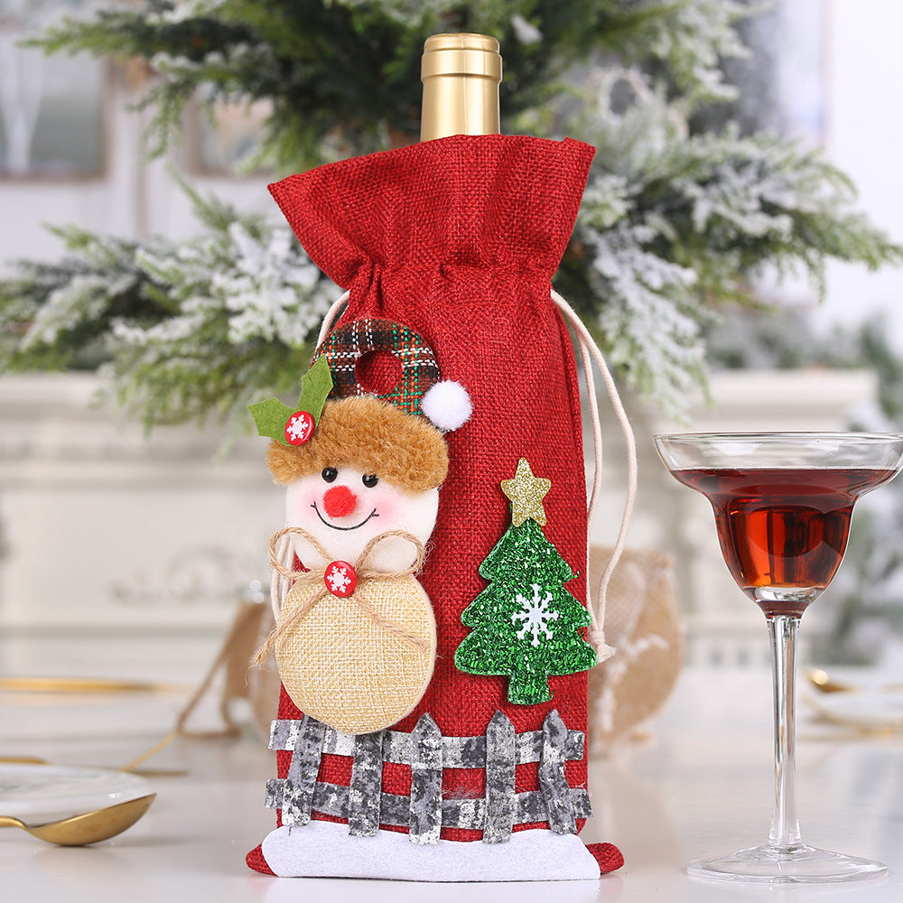 ASSORTED 2-PIECE CHRISTMAS DOLL WINE BOTTLE COVERS-Thriftique Marketplace