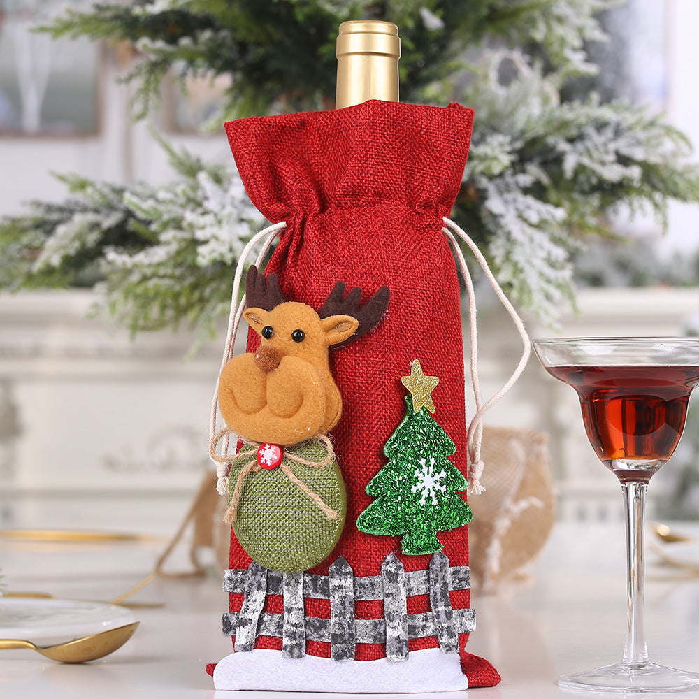 ASSORTED 2-PIECE CHRISTMAS DOLL WINE BOTTLE COVERS-Thriftique Marketplace