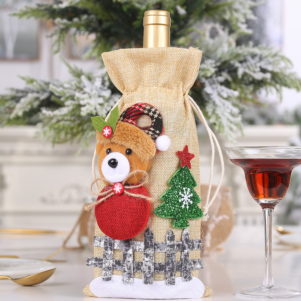 ASSORTED 2-PIECE CHRISTMAS DOLL WINE BOTTLE COVERS-Thriftique Marketplace