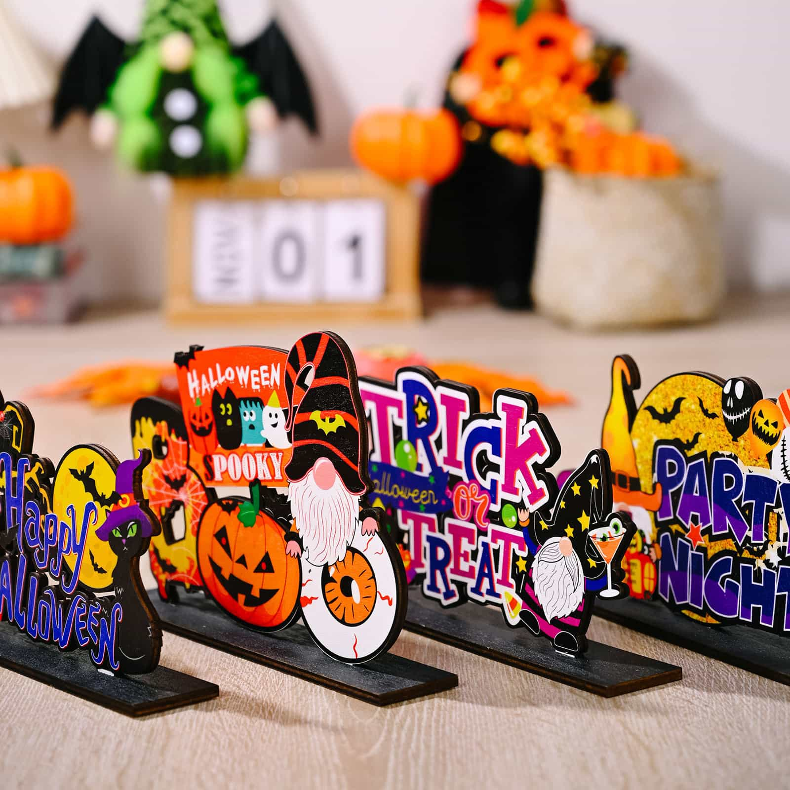 ASSORTED 2-PIECE HALLOWEEN ELEMENT ORNAMENTS-Thriftique Marketplace