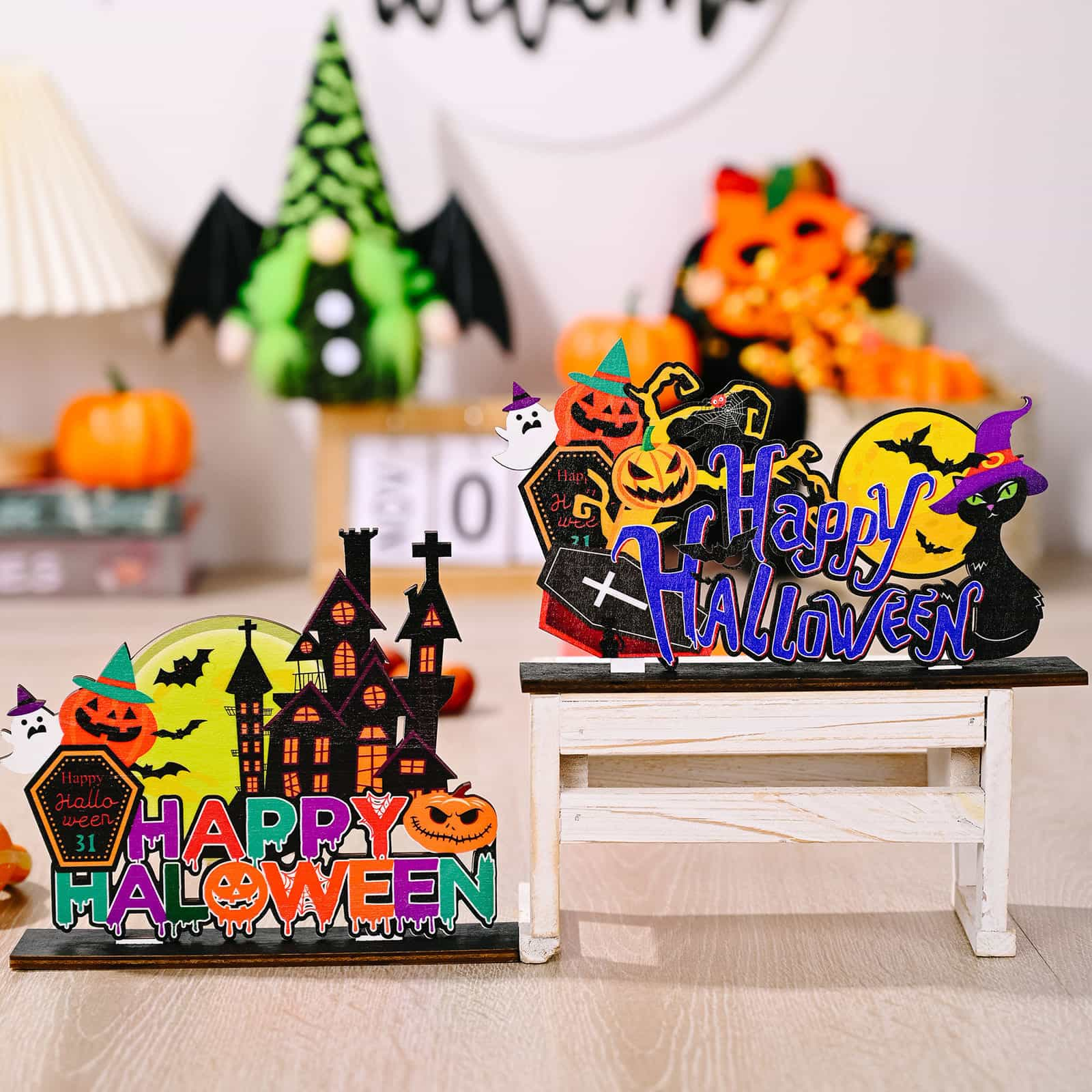 ASSORTED 2-PIECE HALLOWEEN ELEMENT ORNAMENTS-Thriftique Marketplace